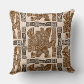 イーグルアステカウォリアー部族古代アート クッション (裏面)