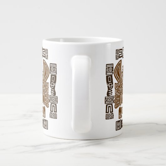 イーグルアステカウォリアー部族古代アート ジャンボコーヒーマグカップ (裏面)