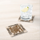 イーグルアステカウォリアー部族古代アート スクエアペーパーコースター (インサイチュ)