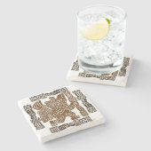 イーグルアステカウォリアー部族古代アート ストーンコースター (横)