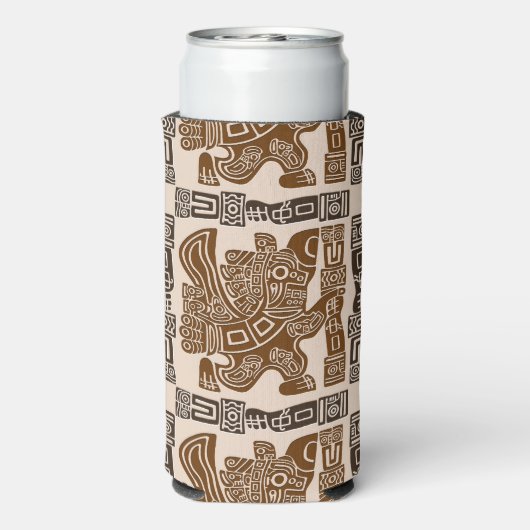 イーグルアステカウォリアー部族古代アート スリム缶クーラー (Seltzer裏面)