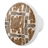 イーグルアステカウォリアー部族古代アート セラミックノブ (右)