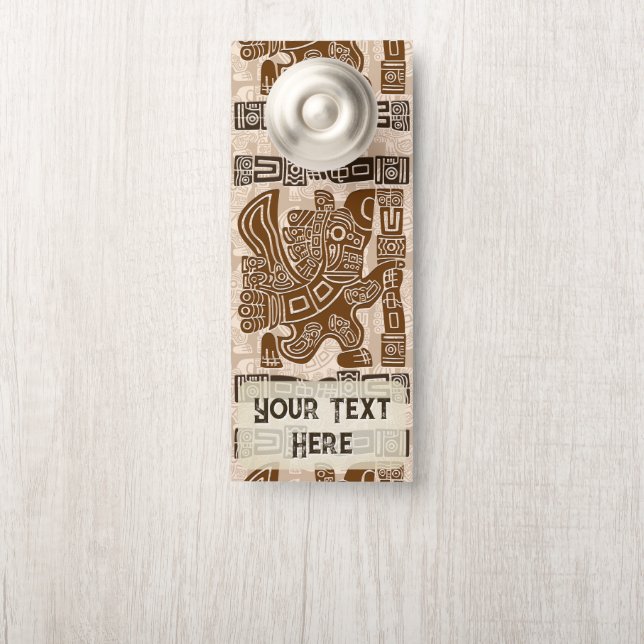 イーグルアステカウォリアー部族古代アート ドアノブサイン (ノブ)