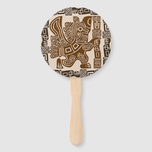 イーグルアステカウォリアー部族古代アート ハンドファン (裏面)