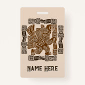 イーグルアステカウォリアー部族古代アート バッジ (裏面)