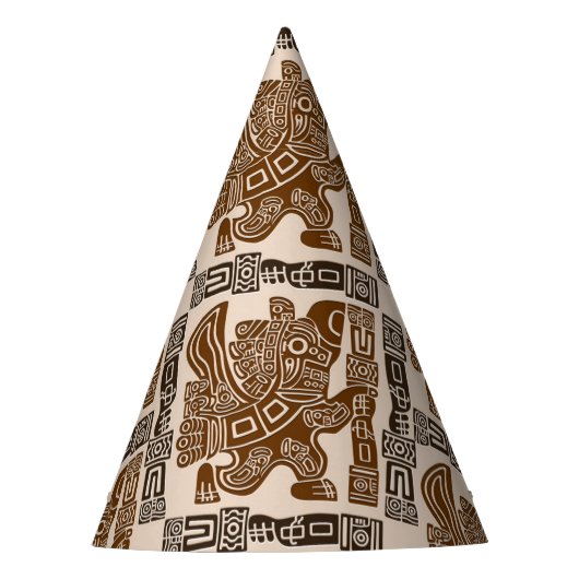 イーグルアステカウォリアー部族古代アート パーティーハット (正面)