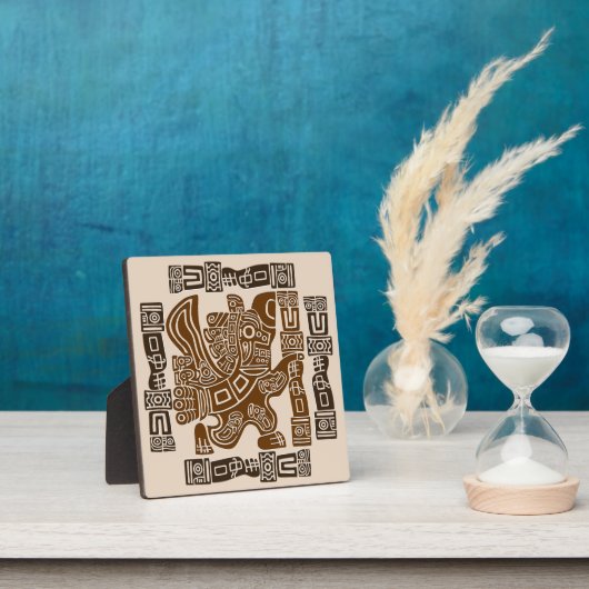 イーグルアステカウォリアー部族古代アート フォトプラーク (インサイチュ)