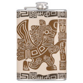 イーグルアステカウォリアー部族古代アート フラスク (正面)