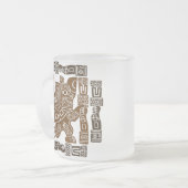 イーグルアステカウォリアー部族古代アート フロストグラスマグカップ (正面左)