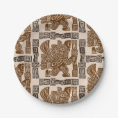 イーグルアステカウォリアー部族古代アート ペーパープレート (正面)