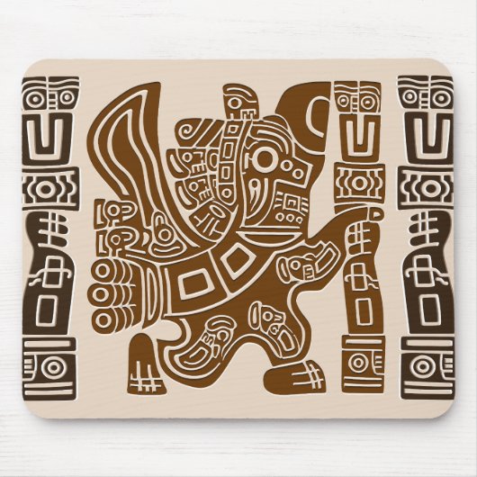 イーグルアステカウォリアー部族古代アート マウスパッド (正面)