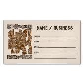 イーグルアステカウォリアー部族古代アート マグネット名刺 (正面)