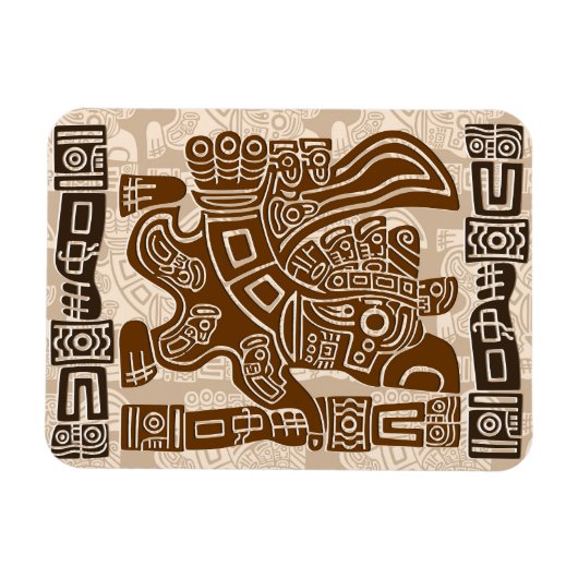 イーグルアステカウォリアー部族古代アート マグネット (横)