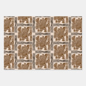 イーグルアステカウォリアー部族古代アート ラッピングペーパーシート (正面3)