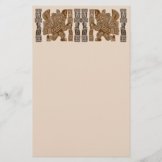 イーグルアステカウォリアー部族古代アート 便箋 (正面)