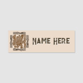 イーグルアステカウォリアー部族古代アート 名札 (正面)