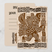 イーグルアステカウォリアー部族古代アート 招待状 (正面/裏面)