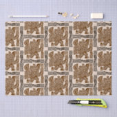 イーグルアステカウォリアー部族古代アート 薄葉紙 (クラフト)