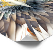 イーグルアニマルポートレート自然絵画野生生物 ポスター (角)