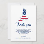 イーグルアメリカン旗陸軍退役軍人軍隊葬儀 サンキューカード (正面)