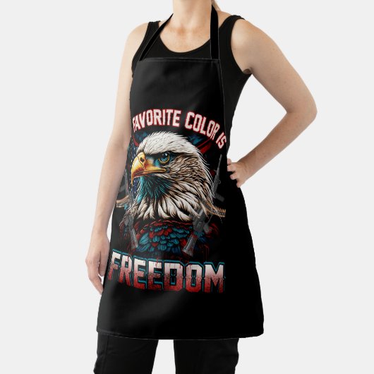 イーグルアメリカ国旗お気に入りの私の色は自由P エプロン (インサイチュ)