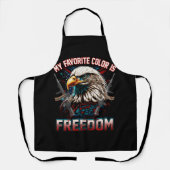 イーグルアメリカ国旗お気に入りの私の色は自由P エプロン (正面)