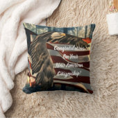 イーグルアメリカ国旗USA市民権 クッション (ブランケット)