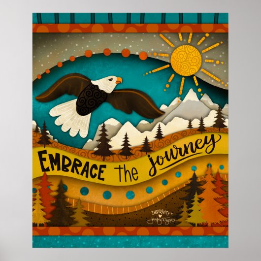 イーグルインスパイア山脈の引用文モダン風景 ポスター (正面)