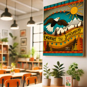 イーグルインスパイア山脈の引用文モダン風景 ポスター