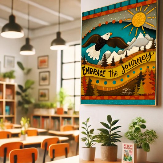 イーグルインスパイア山脈の引用文モダン風景 ポスター