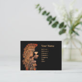 イーグルウイングモノグラムを有するアンティーク騎士ヘルメット 名刺 (スタンド正面)