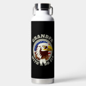 イーグルエンブレムUSA国旗 |グランドパDD 214ブラック ウォーターボトル (正面)