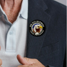 イーグルエンブレムUSA国旗 | DD 214同窓生モノグラム 缶バッジ