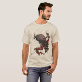 イーグルオンザパインブランチの雨浮世絵 Tシャツ (正面フル)