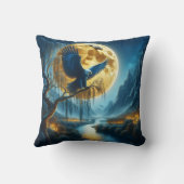 イーグルオンツリーブランチアンダーフルムーンライト クッション (裏面)