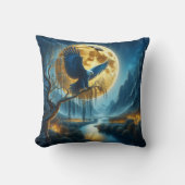 イーグルオンツリーブランチアンダーフルムーンライト クッション (正面)