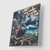 イーグルオンブランチインマウンテンビュー スクエア壁時計 (傾斜)