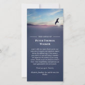 イーグルオーバーマウンテンズブルー悔やみや弔慰サンキュー サンキューカード (正面)