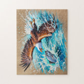 イーグルオ飛んでいるーバーリバー狩りforサーモンパステル ジグソーパズル (縦)