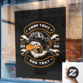 イーグルカスタマイズレンチ自動二輪車修理店 ウィンドウサイン (カフェ窓)