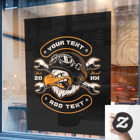 イーグルカスタマイズレンチ自動二輪車修理店 ウィンドウサイン (カフェ窓)