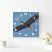 イーグルカッコいい飛んでいるウォールクロック スクエア壁時計 (ホーム)