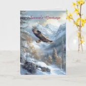 イーグルクリスマスカード付き雪景色 カード (黄色い花)