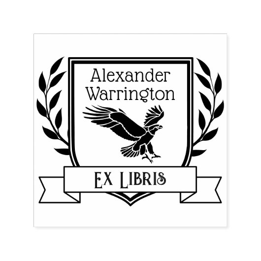イーグルクレストリボン エクスリブリス 図書名 セルフインキングスタンプ (デザイン)