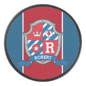 イーグルクレスト名前をカスタムする赤モノグラムの青 アイスホッケーパック (正面)