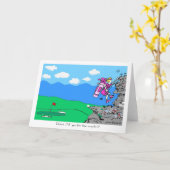 イーグルゴルフ漫画グリーティングカードに行く カード (黄色い花)