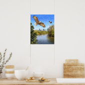 イーグルシオトリバーコロンバスオハイオプリント ポスター (キッチン)