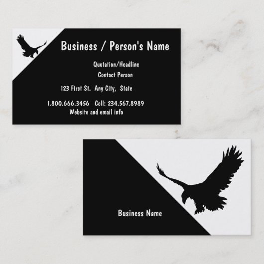 イーグルシルエットバード自然カスタム動物ビジネス 名刺 (正面/裏面)