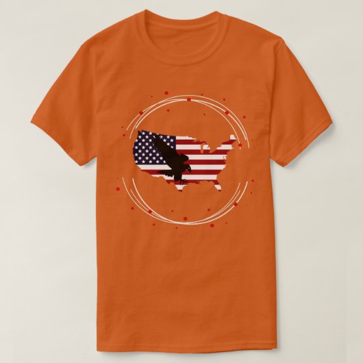 イーグルシルエット付き米国国旗3 Tシャツ (デザイン正面)