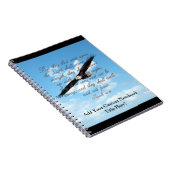 イーグルスのアイザイアの40:31のクリスチャンの聖書として翼 ノートブック (右側)